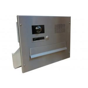 Poštovní schránka D-041 do sloupku + čelní deska se zvonkem a kamerou ABB - digitální systém NEREZ